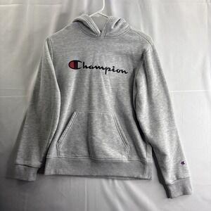 Champion Authentic Athlticwear Hoodie Youth 14/16 Grey Athletic Long Sleeve